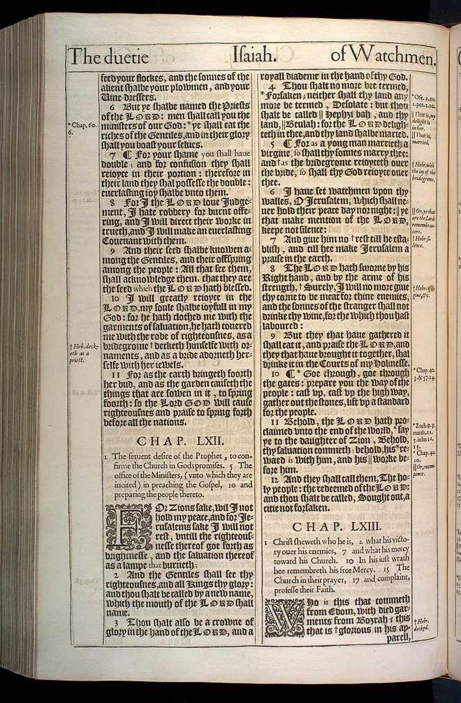 Isaiah Chapter 62 Original 1611 Bible Scan