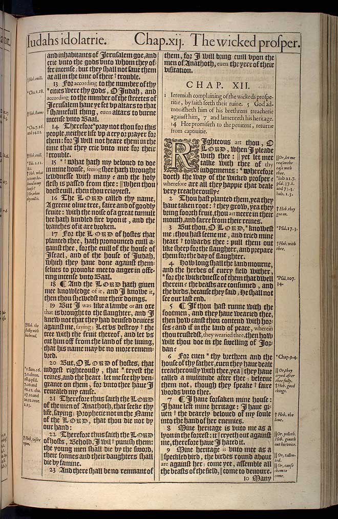 Jeremiah Chapter 12 Original 1611 Bible Scan