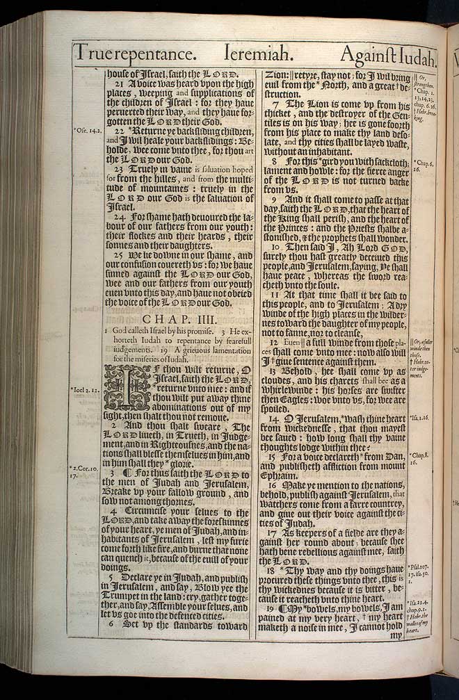 Jeremiah Chapter 4 Original 1611 Bible Scan