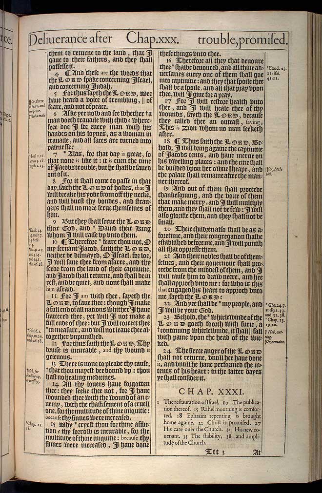 Jeremiah Chapter 30 Original 1611 Bible Scan