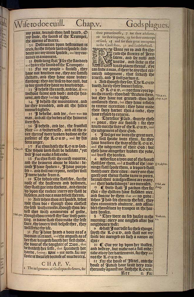 Jeremiah Chapter 5 Original 1611 Bible Scan