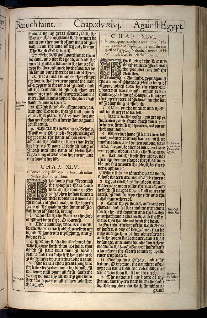 Jeremiah Chapter 44 Original 1611 Bible Scan