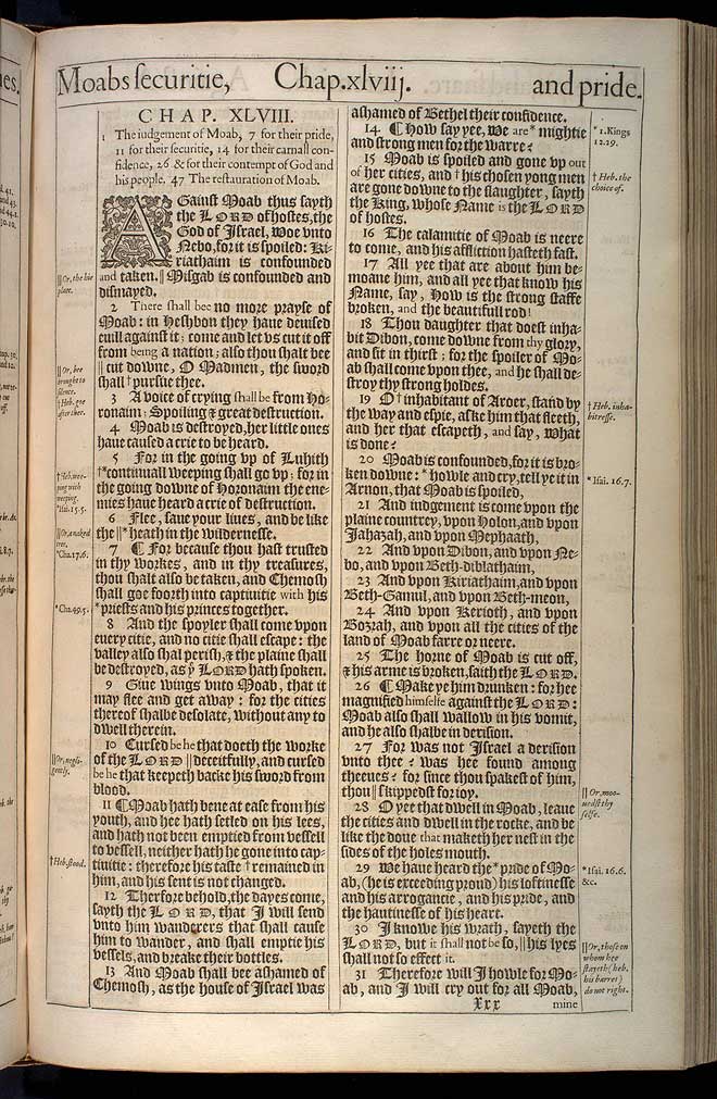 Jeremiah Chapter 48 Original 1611 Bible Scan