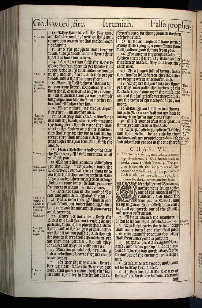 Jeremiah Chapter 6 Original 1611 Bible Scan