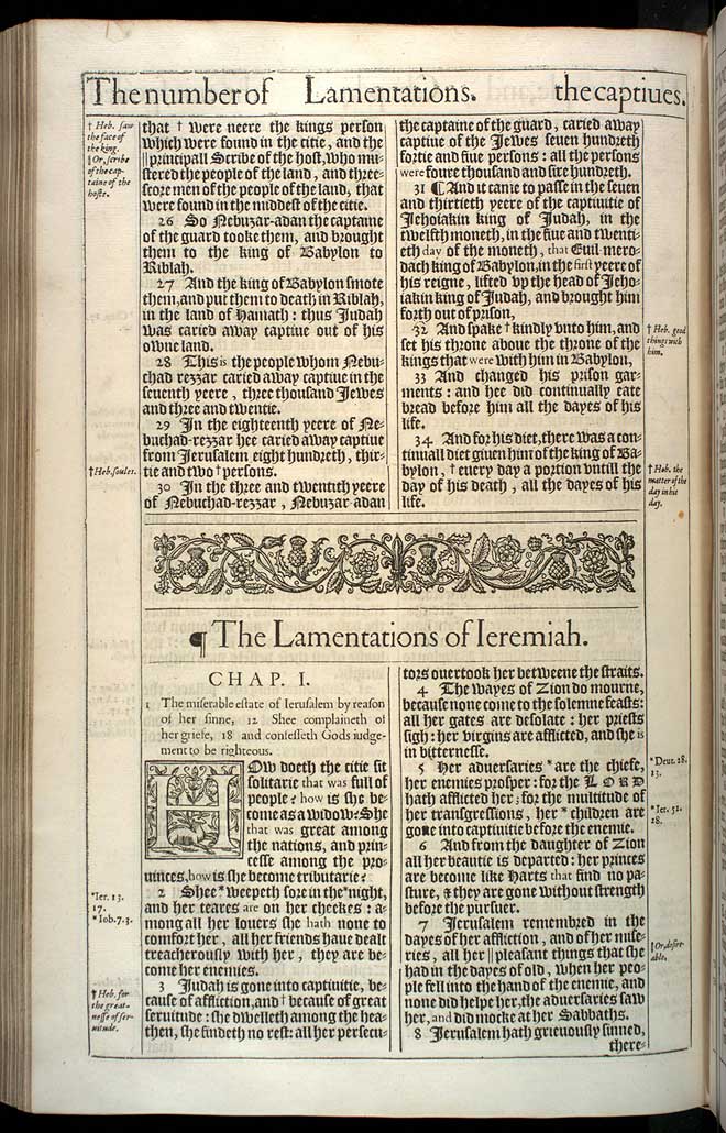 Lamentations Chapter 1 Original 1611 Bible Scan