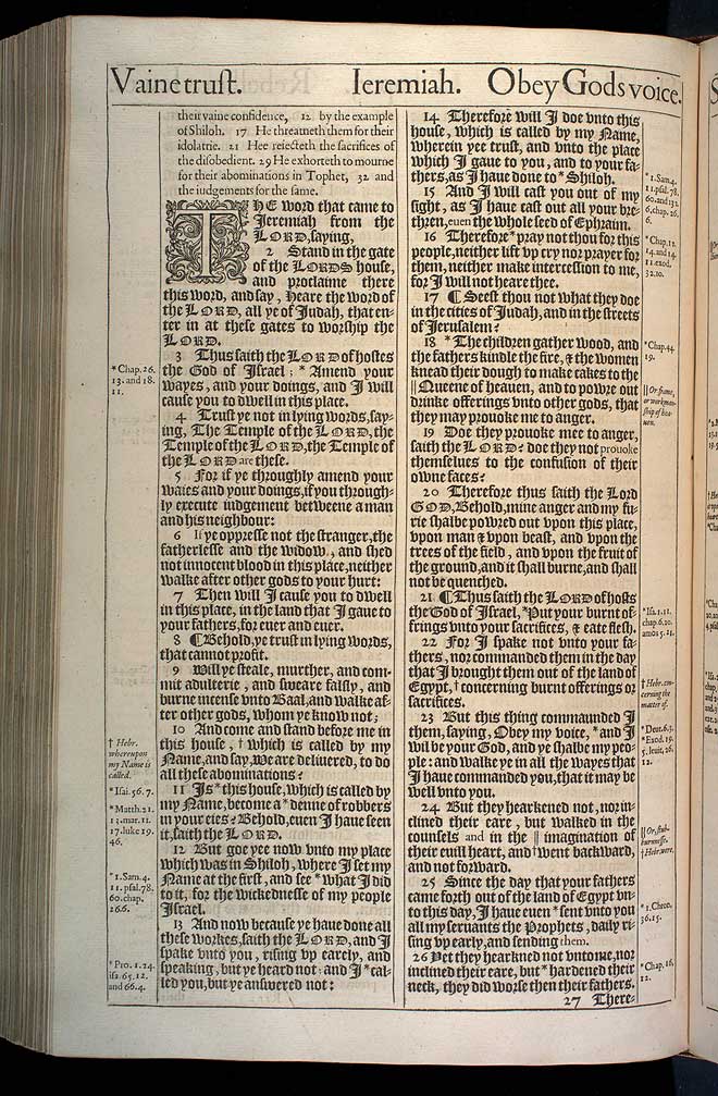 Jeremiah Chapter 7 Original 1611 Bible Scan
