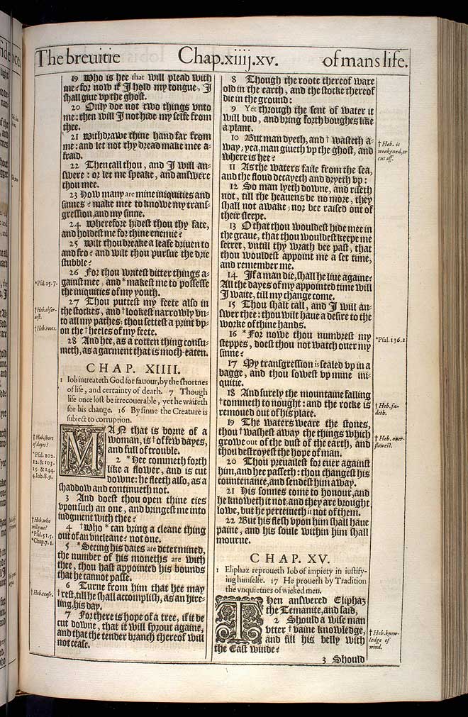 Job Chapter 15 Original 1611 Bible Scan