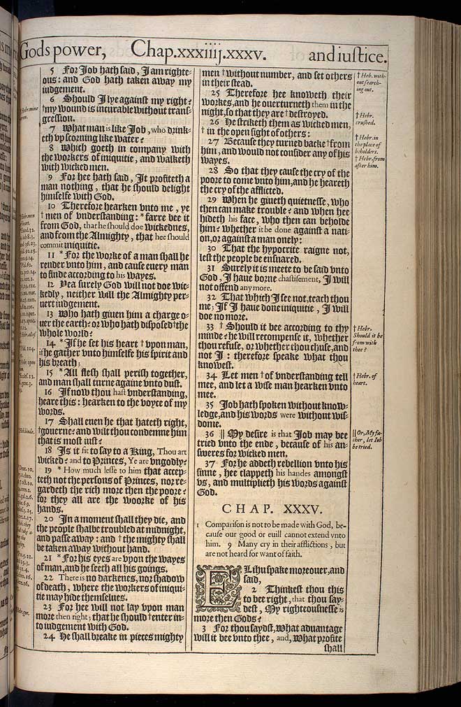 Job Chapter 34 Original 1611 Bible Scan