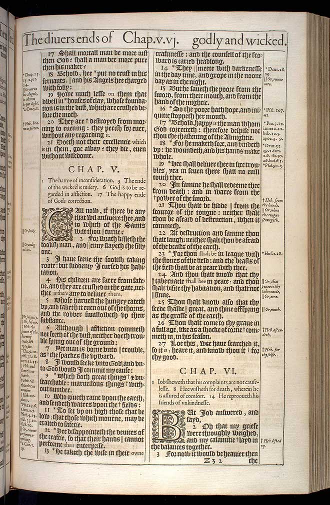 Job Chapter 5 Original 1611 Bible Scan