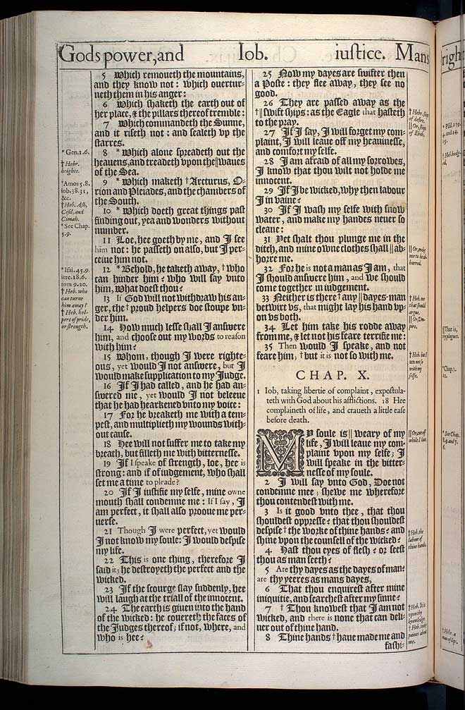 Job Chapter 9 Original 1611 Bible Scan