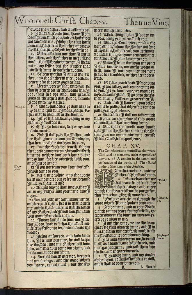 John Chapter 15 Original 1611 Bible Scan
