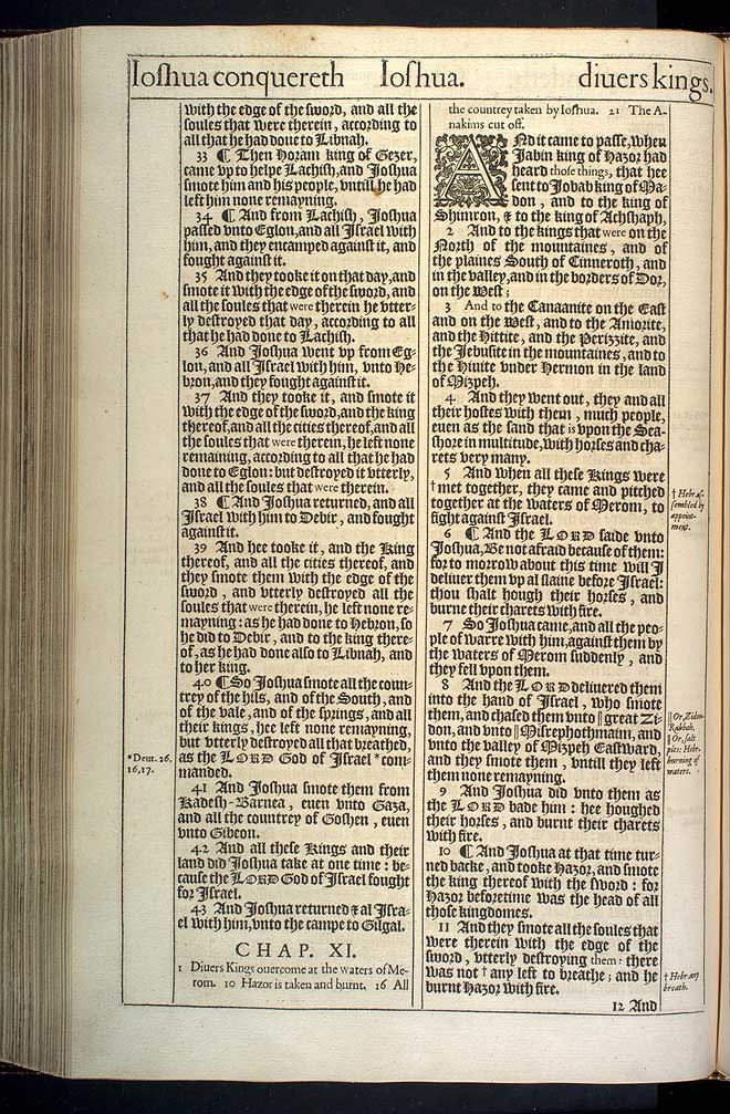Joshua Chapter 10 Original 1611 Bible Scan