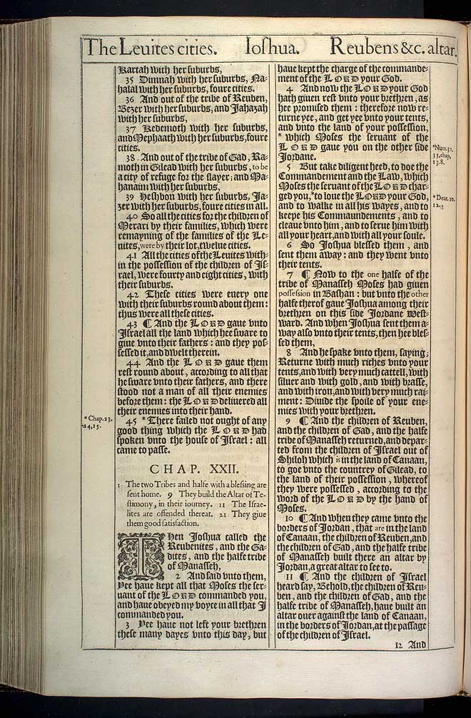 Joshua Chapter 21 Original 1611 Bible Scan