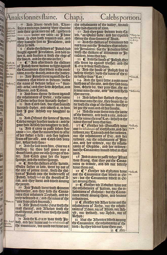 Judges Chapter 1 Original 1611 Bible Scan