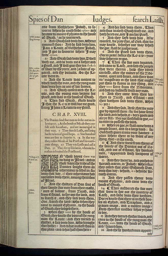 Judges Chapter 18 Original 1611 Bible Scan