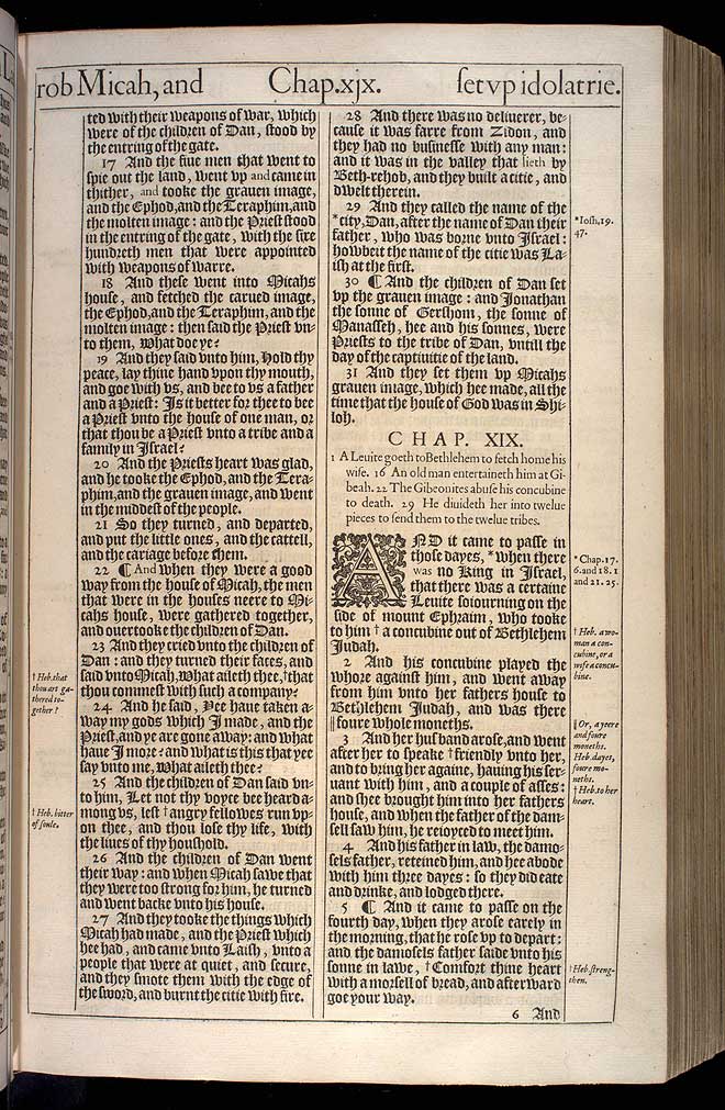 Judges Chapter 19 Original 1611 Bible Scan