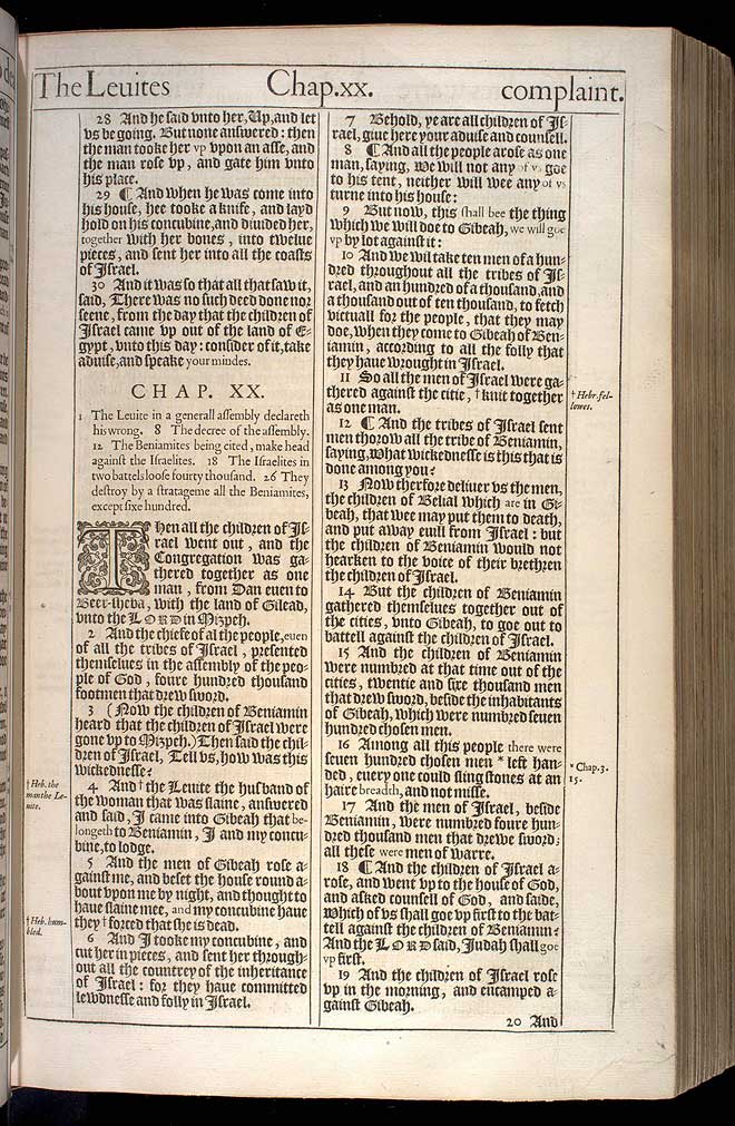 Judges Chapter 20 Original 1611 Bible Scan