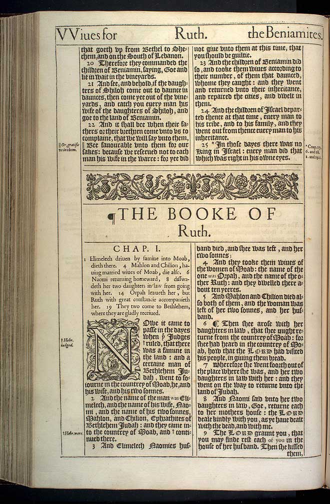 Ruth Chapter 1 Original 1611 Bible Scan