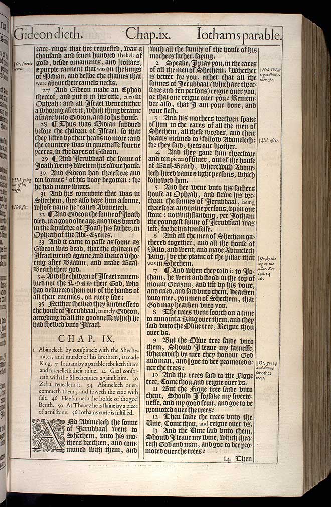 Judges Chapter 9 Original 1611 Bible Scan