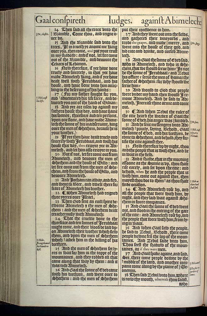 Judges Chapter 9 Original 1611 Bible Scan
