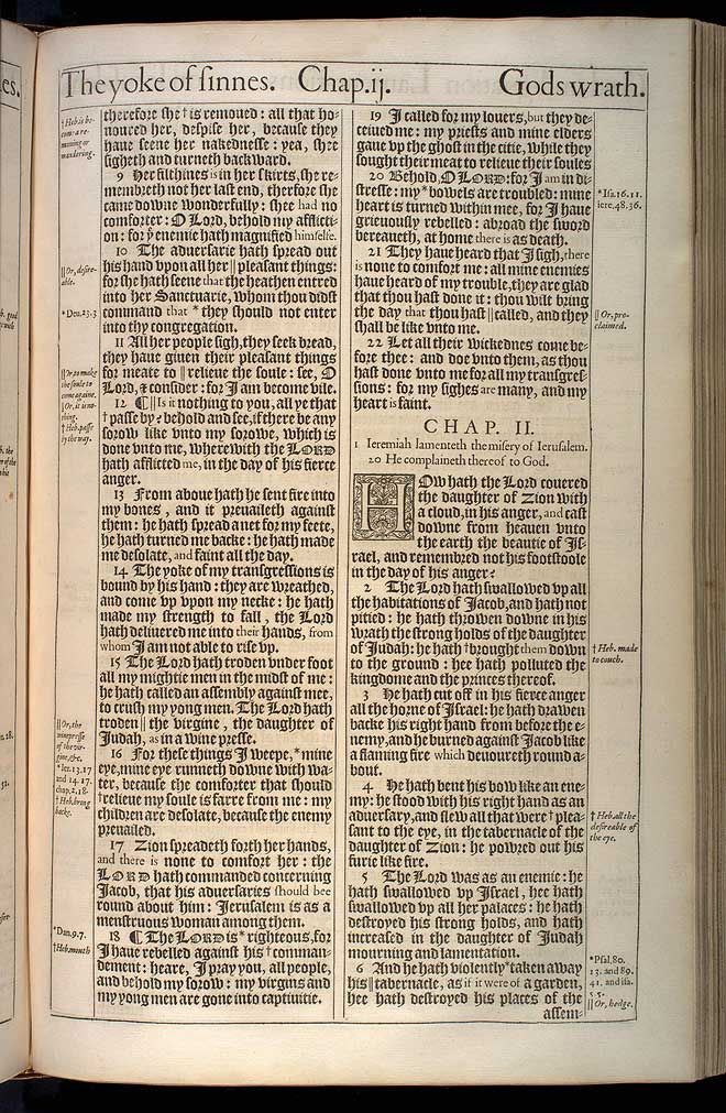Lamentations Chapter 2 Original 1611 Bible Scan