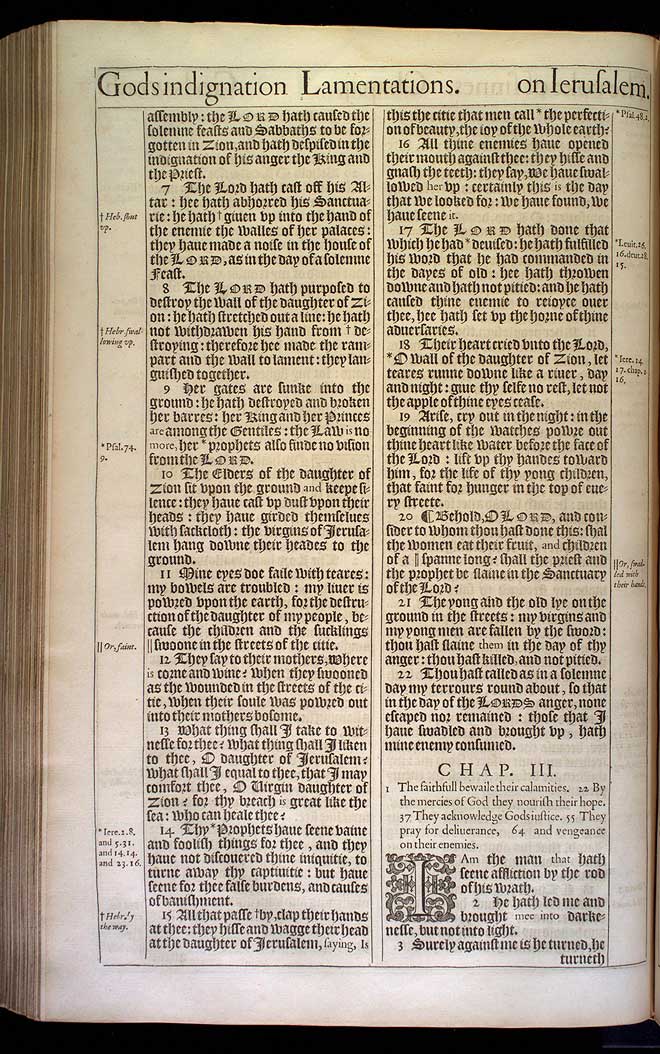 Lamentations Chapter 3 Original 1611 Bible Scan