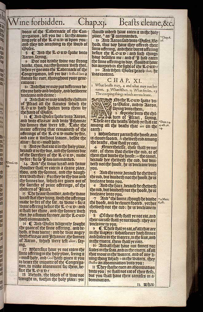Leviticus Chapter 11 Original 1611 Bible Scan