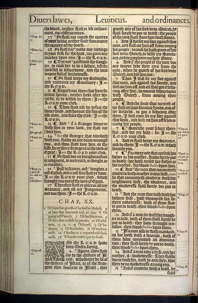 Leviticus Chapter 20 Original 1611 Bible Scan