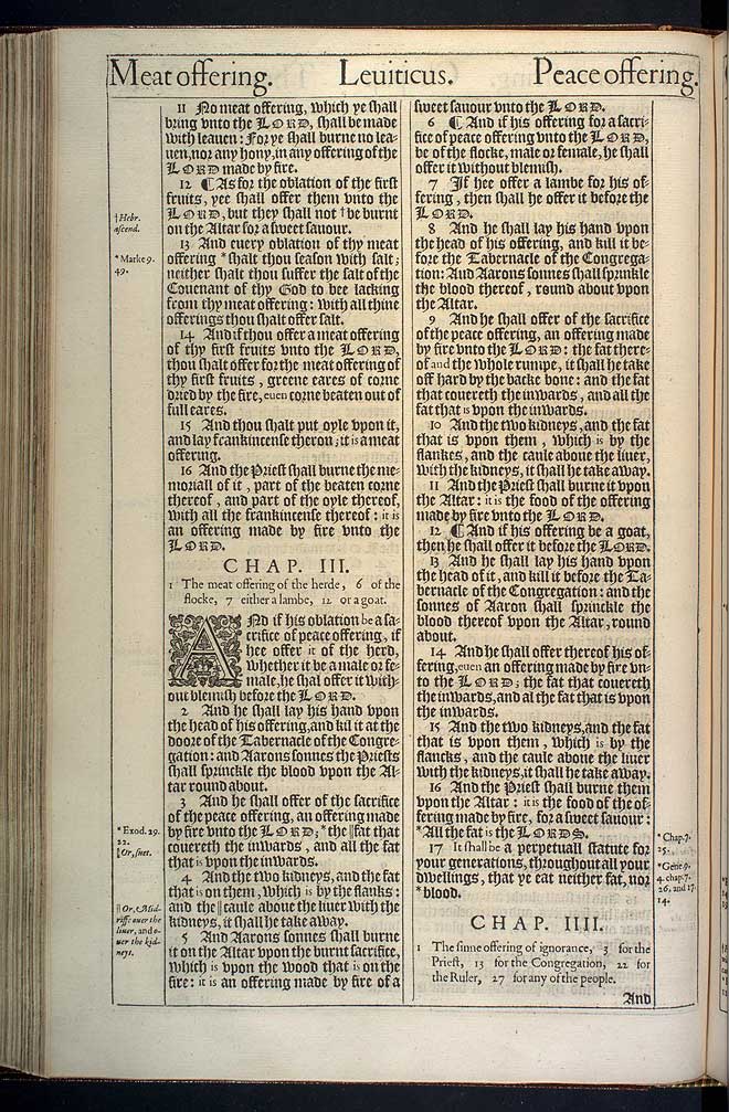 Leviticus Chapter 2 Original 1611 Bible Scan