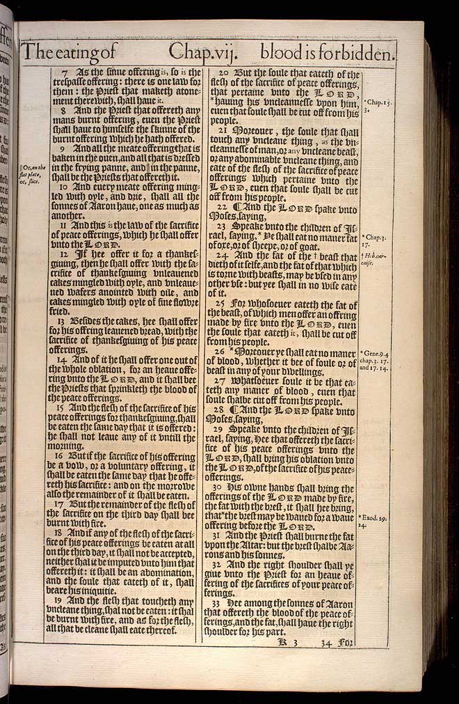 Leviticus Chapter 7 Original 1611 Bible Scan