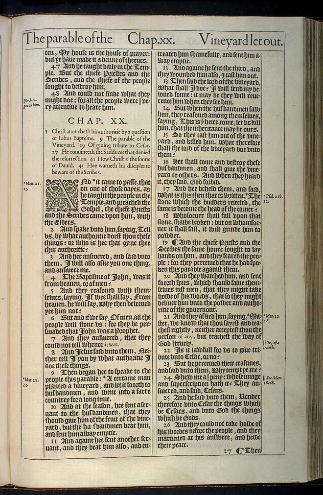 Luke Chapter 19 Original 1611 Bible Scan