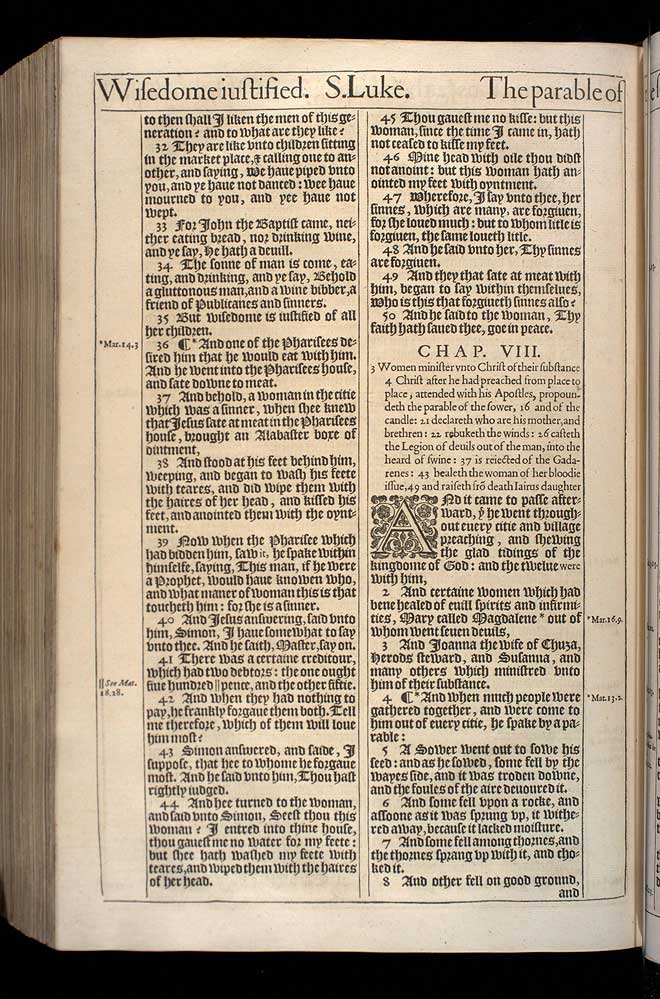 Luke Chapter 8 Original 1611 Bible Scan