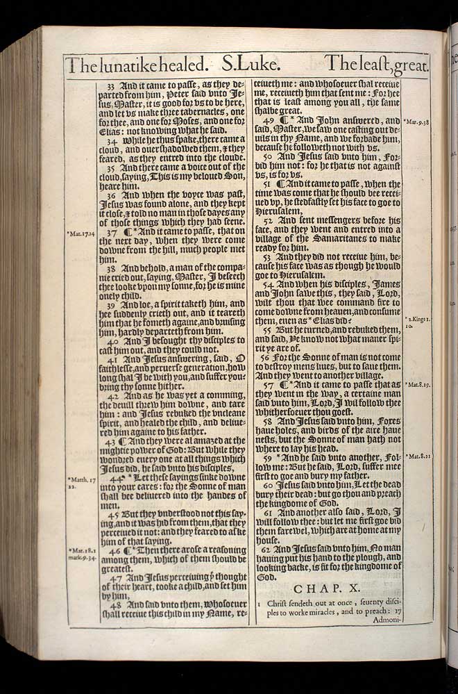 Luke Chapter 9 Original 1611 Bible Scan