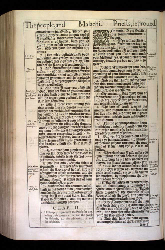 Malachi Chapter 2 Original 1611 Bible Scan