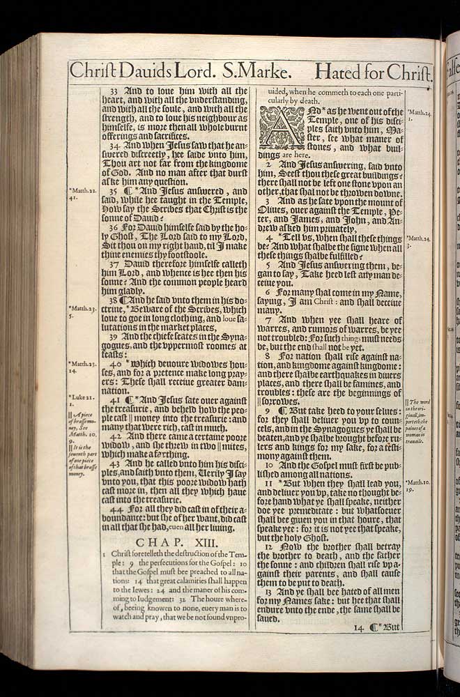 Mark Chapter 13 Original 1611 Bible Scan