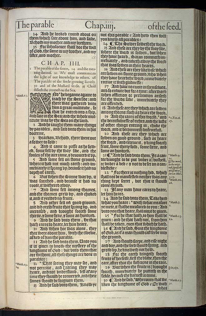 Mark Chapter 4 Original 1611 Bible Scan