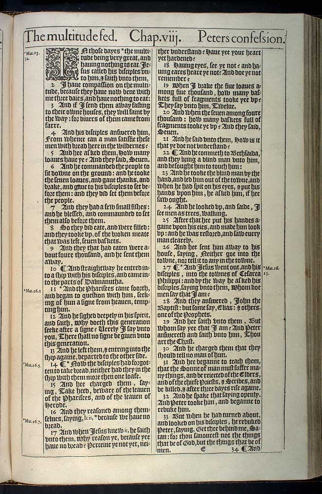 Mark Chapter 8 Original 1611 Bible Scan