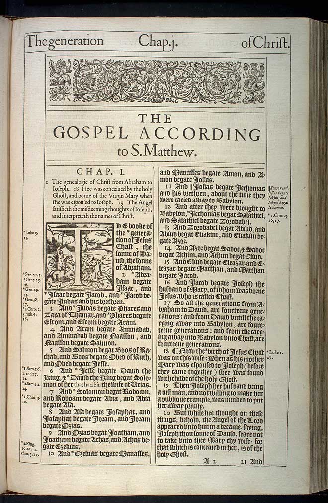 Matthew Chapter 1 Original 1611 Bible Scan