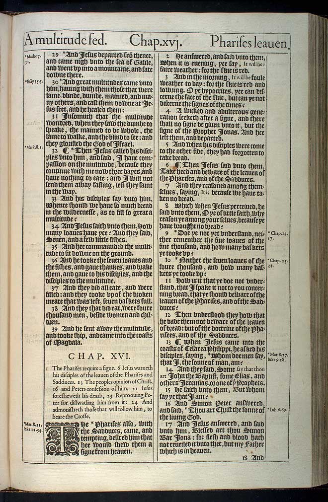 Matthew Chapter 16 Original 1611 Bible Scan