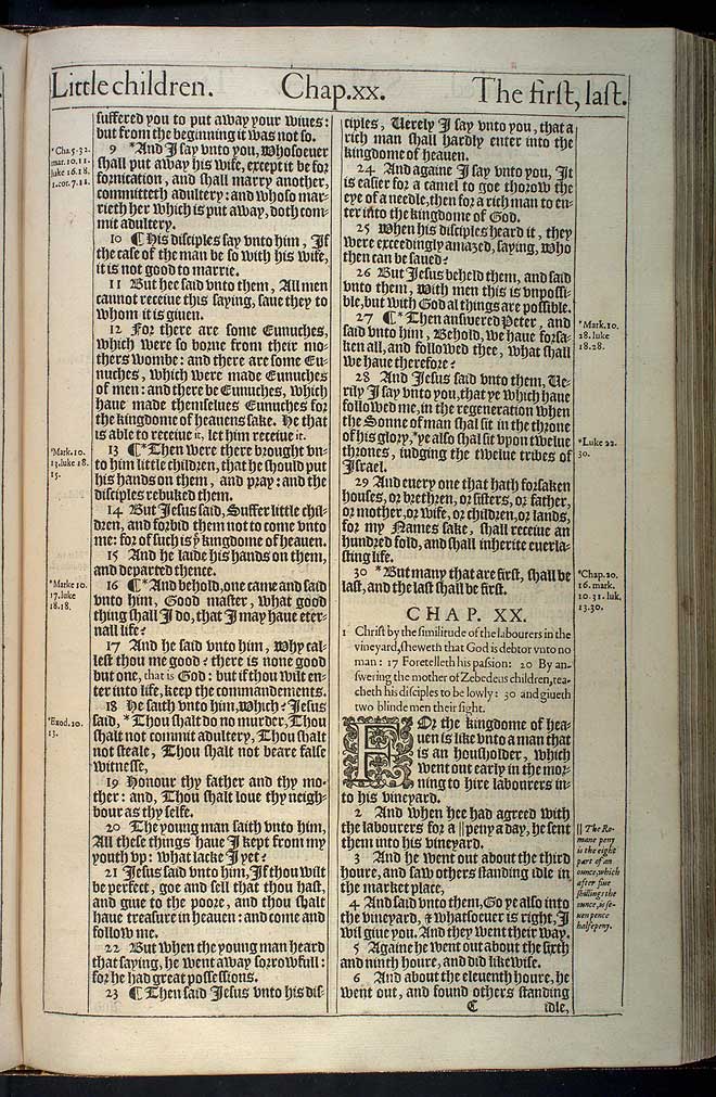 Matthew Chapter 20 Original 1611 Bible Scan