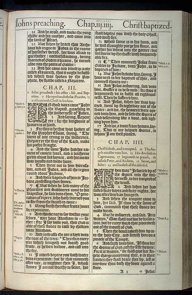 Matthew Chapter 4 Original 1611 Bible Scan