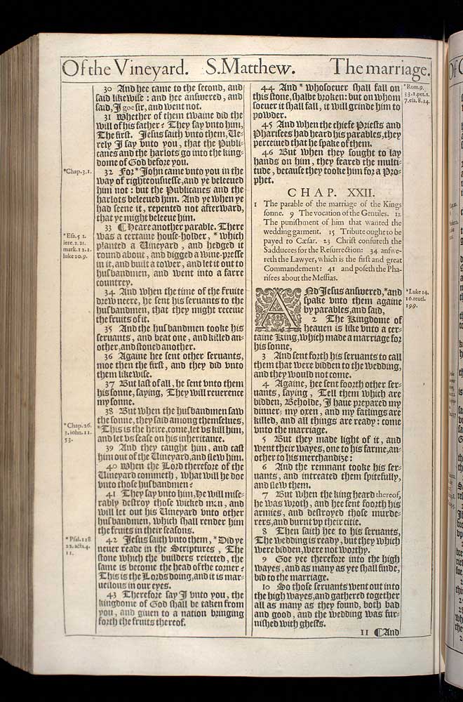 Matthew Chapter 22 Original 1611 Bible Scan