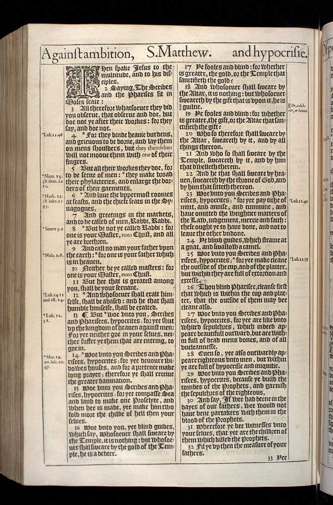 Matthew Chapter 23 Original 1611 Bible Scan