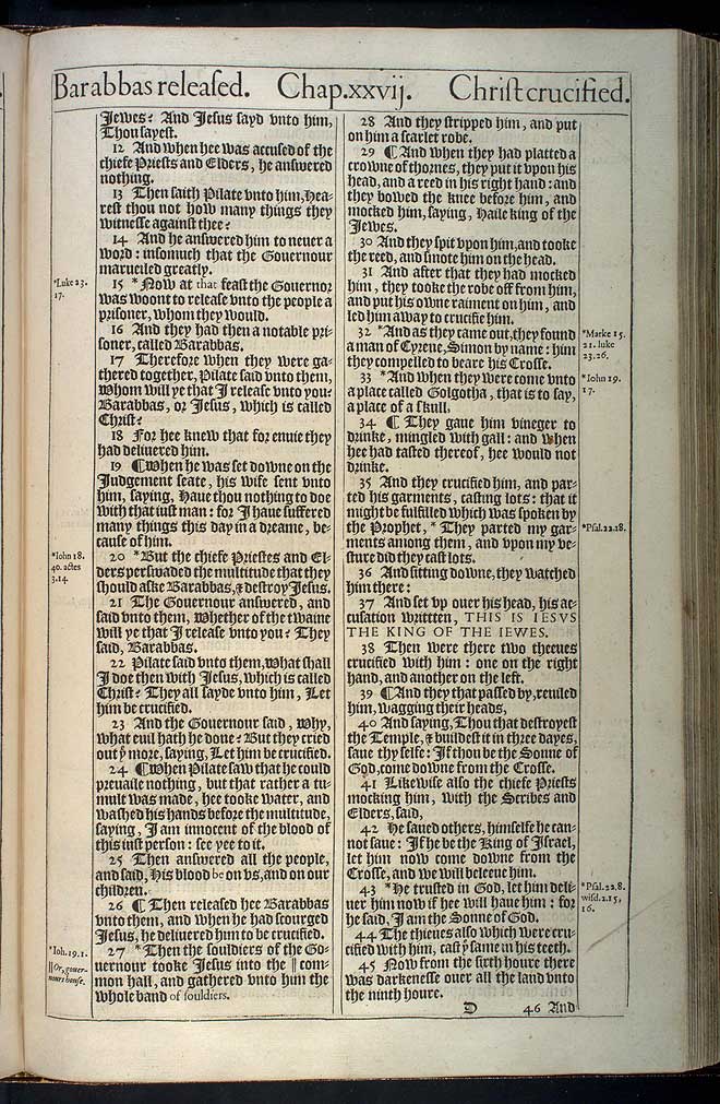 Matthew Chapter 27 Original 1611 Bible Scan