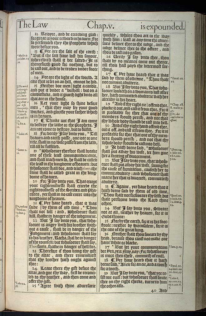 Matthew Chapter 5 Original 1611 Bible Scan
