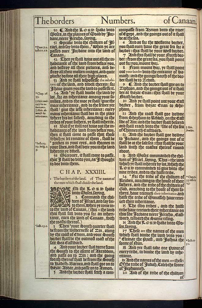 Numbers Chapter 34 Original 1611 Bible Scan