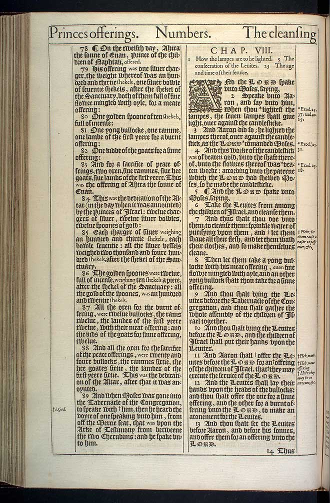 Numbers Chapter 7 Original 1611 Bible Scan