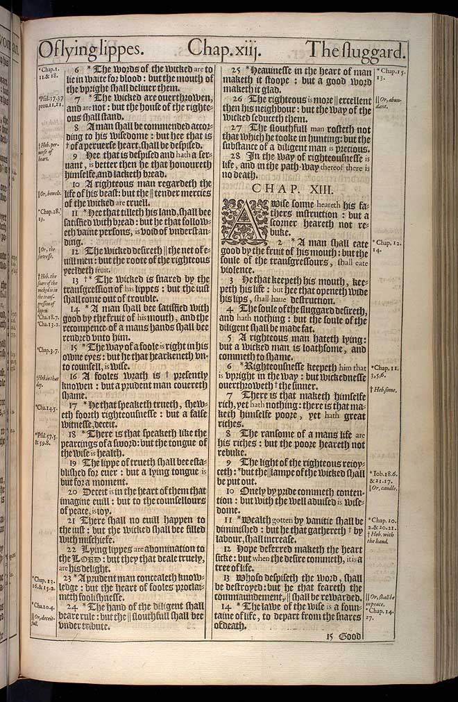 Proverbs Chapter 13 Original 1611 Bible Scan