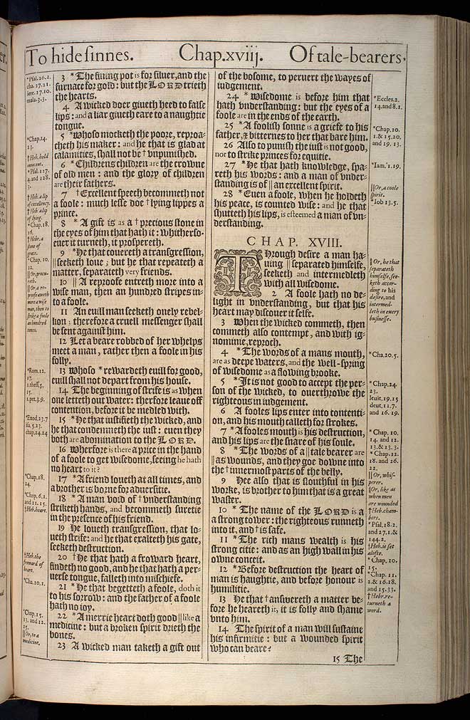 Proverbs Chapter 18 Original 1611 Bible Scan