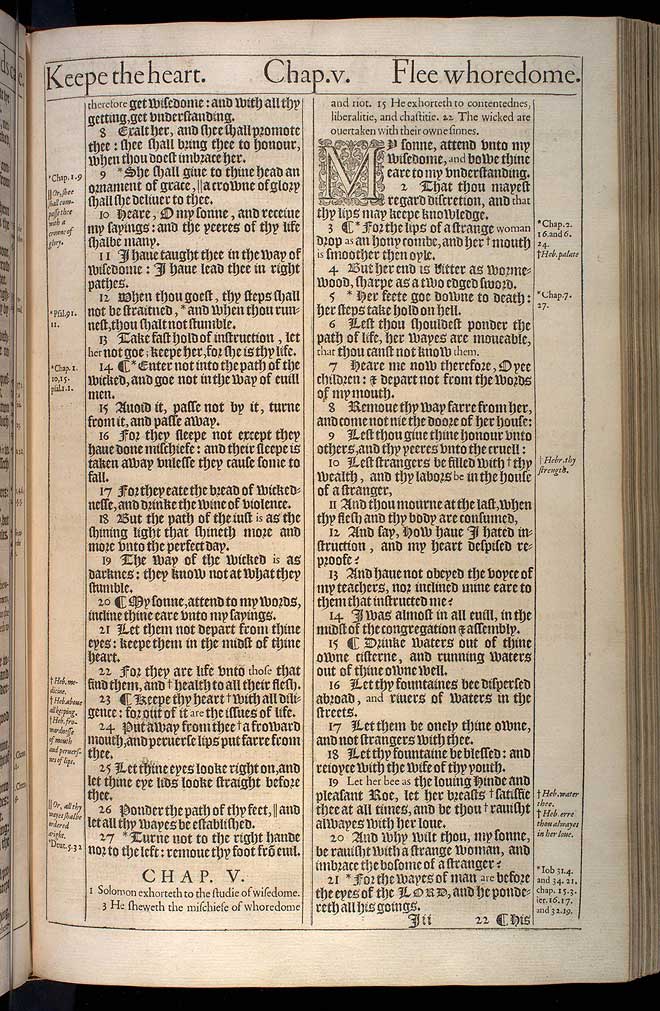 Proverbs Chapter 5 Original 1611 Bible Scan
